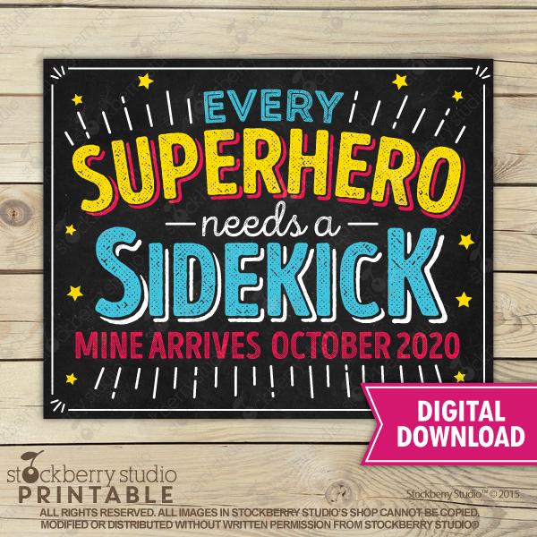 Superhero Pregnancy Announcement Sign - Stockberry Studio