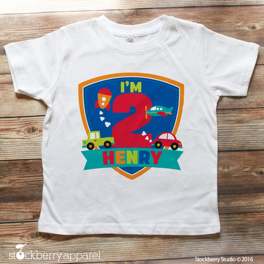 Transportation Birthday Shirt