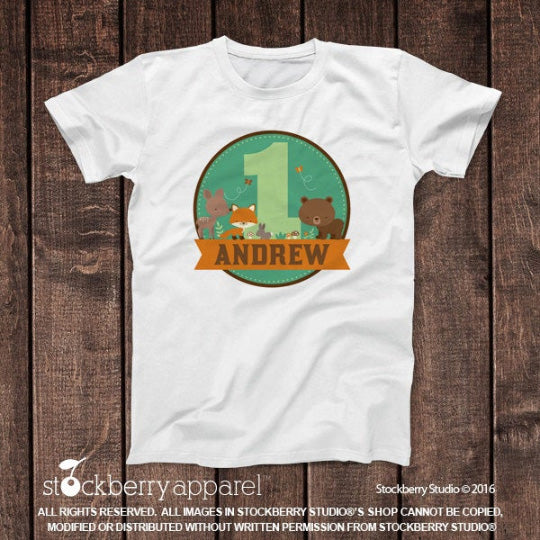 Woodland Animals Birthday Shirt